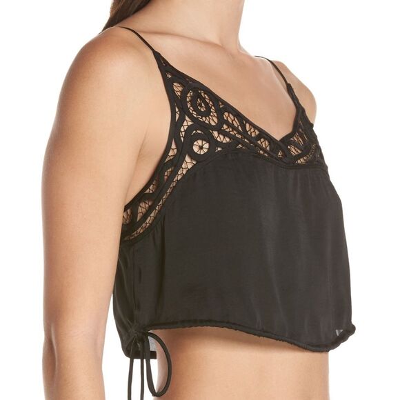 Free People Intimately Black Blouson Satin Brami Crop Camisole XS - Picture 13 of 13